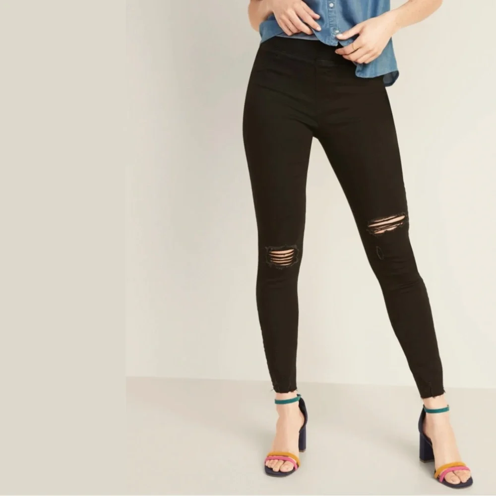Distressed Rockstar Jeggings - Picture 1 of 9